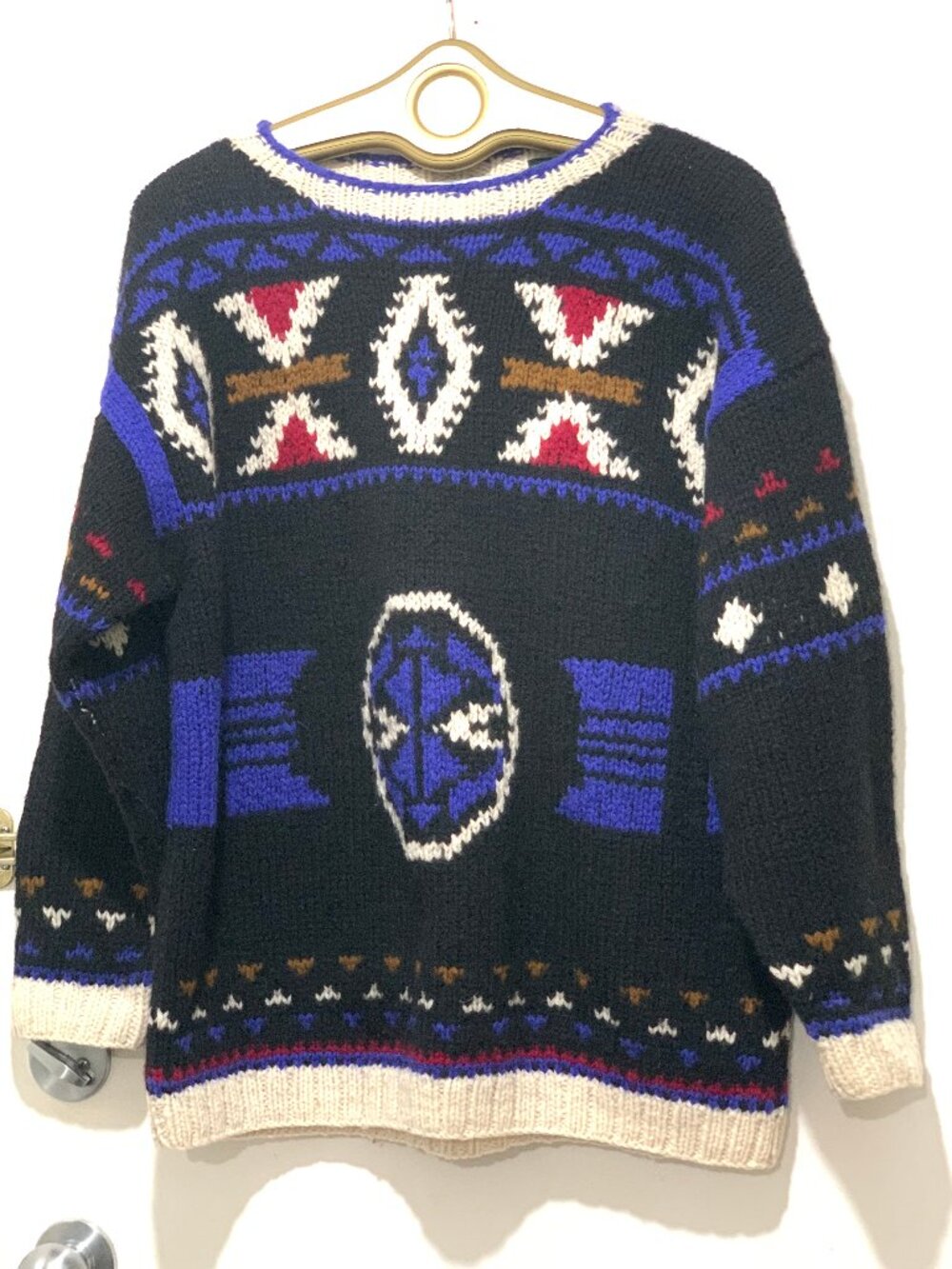 VINTAGE GIANI KNIT GRAPHIC WOOL PATTERN SWEATERS SIZE L
